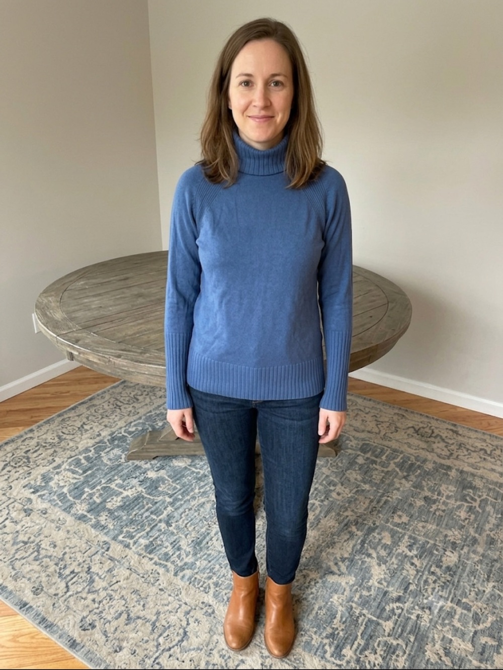 Mainstream Boutique Blue Turtleneck Sweater Women's Cozy Knit NWOT large cozy